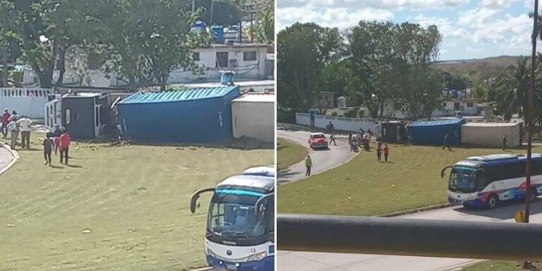 Rastra con carga de Mipyme se vuelca en acceso vial de La Habana