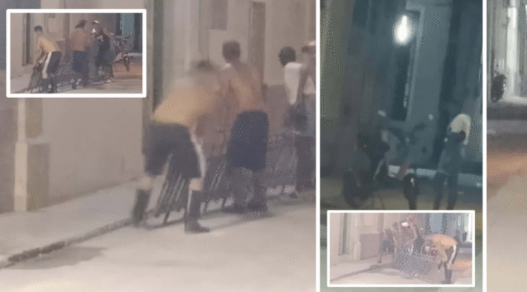 Captan a grupo de jóvenes robando una cerca metálica en el Vedado durante la noche: «Se llevaron la estructura en medio de la oscuridad»