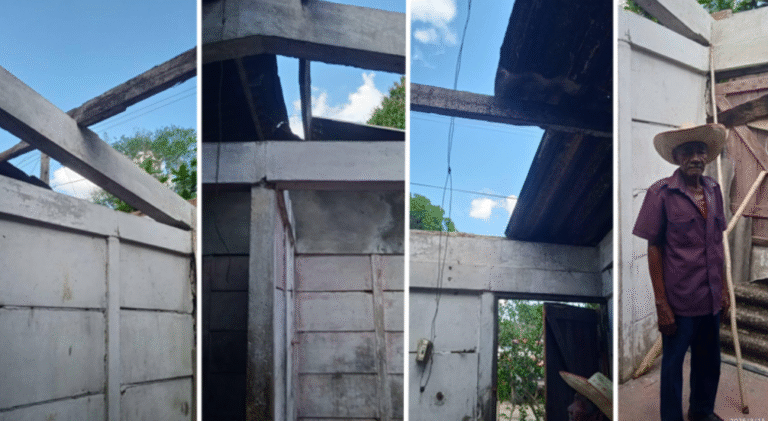 Abandono total en Yara: anciano de 81 años, héroe del corte de caña, vive a la intemperie mientras dirigentes desvían colchones, zinc y fibrocemento para sus negocios privados